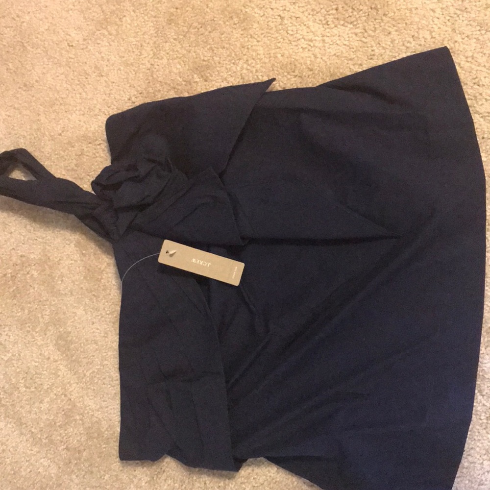 NWT J Crew One Shoulder Top Navy